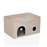 Grotte pour chat PAWY EB beige avec housse en peluche douce, balle de jeu et ouverture latérale de hjh LIVING