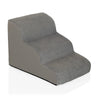 Escabeau pour animaux de compagnie PAWY STEP 3 gris avec surface texturée et deux marches de hjh LIVING