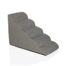 Escabeau pour animaux de compagnie PAWY STEP 5 gris à quatre marches et revêtement en tissu texturé de hjh LIVING