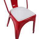 Coussin de siège PILOW I blanc sur une chaise en métal rouge de hjh OFFICE