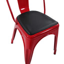 Coussin de siège noir PILOW I sur une chaise en métal rouge de hjh OFFICE