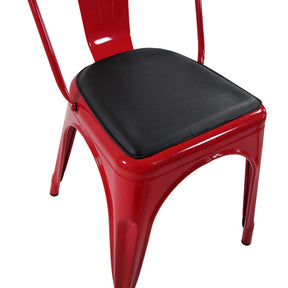 Coussin de siège noir PILOW I sur une chaise en métal rouge de hjh OFFICE