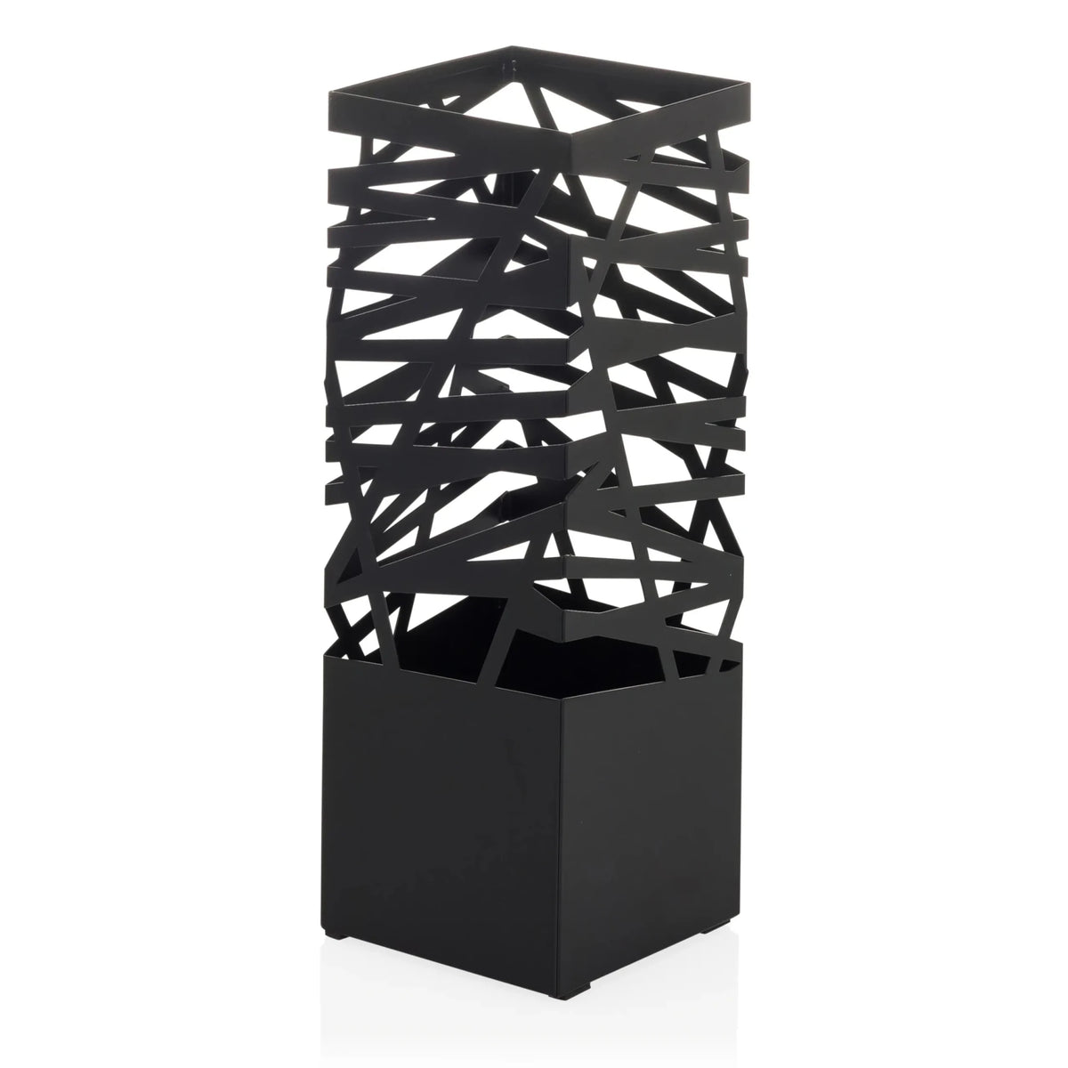 Porte-parapluies noir PLUVARIS avec motif de grille géométrique sur la partie supérieure de hjh LIVING