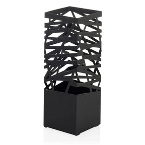 Porte-parapluies noir PLUVARIS avec motif de grille géométrique sur la partie supérieure de hjh LIVING