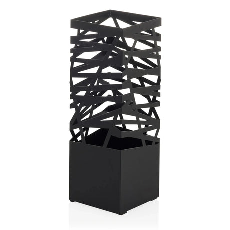 Porte-parapluies noir PLUVARIS avec motif de grille géométrique sur la partie supérieure de hjh LIVING