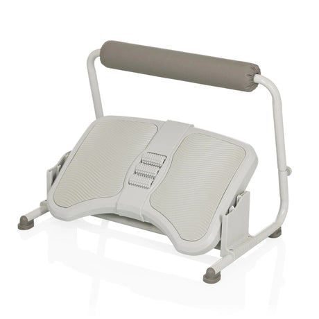 Repose-pieds PODI FMW gris clair avec surface d'appui texturée et rouleau rembourré gris de hjh OFFICE