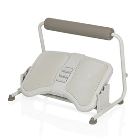 Repose-pieds PODI FMW gris clair avec surface d'appui texturée et rouleau rembourré gris de hjh OFFICE