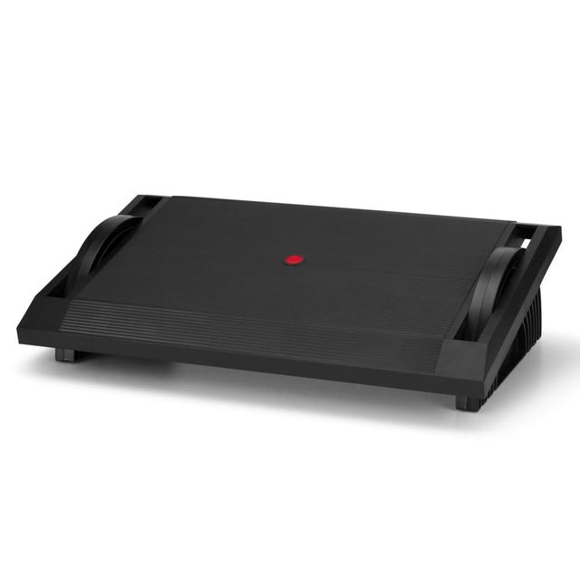Repose-pieds PODI I noir avec surface texturée et deux roulettes latérales de hjh OFFICE