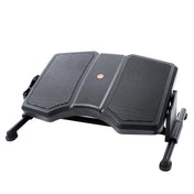 Repose-pieds noir PODI II avec deux surfaces d'appui nervurées et cadre métallique de hjh OFFICE