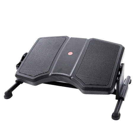 Repose-pieds noir PODI II avec deux surfaces d'appui nervurées et cadre métallique de hjh OFFICE