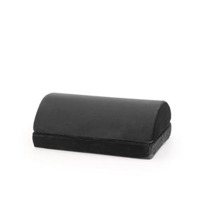 Repose-pieds noir Podi Velvet 1 avec une surface rembourrée semi-circulaire de hjh OFFICE