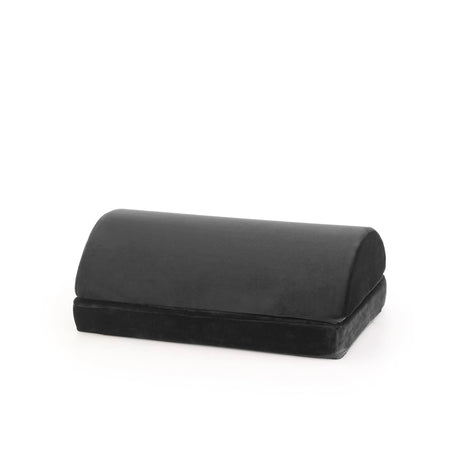 Repose-pieds noir Podi Velvet 1 avec une surface rembourrée semi-circulaire de hjh OFFICE