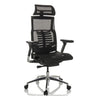 Siège de bureau haut de gamme POFIT GEN2 avec revêtement en maille noire et pied en étoile chromé de hjh OFFICE
