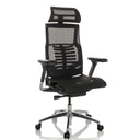 Siège de bureau haut de gamme POFIT GEN2 avec revêtement en maille noire et pied en étoile chromé de hjh OFFICE
