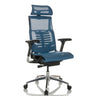 Siège de bureau haut de gamme POFIT GEN2 avec revêtement en maille bleue et appui-tête réglable de hjh OFFICE