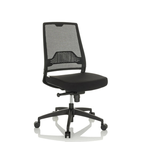 Siège de bureau de qualité professionnelle PORTO ECO I en noir avec dossier en maille et assise rembourrée de hjh OFFICE
