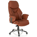 Siège de direction de luxe PRADO avec revêtement en similicuir marron et pied en étoile brillant de hjh OFFICE