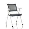Chaise pliante PRIORITY II W grise avec dossier en maille, accoudoirs et roulettes blanches de hjh OFFICE