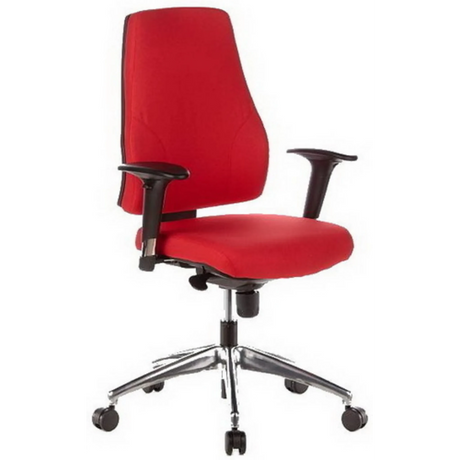 Siège de bureau de qualité professionnelle PRO-TEC 200 rouge avec accoudoirs noirs et base brillante de hjh OFFICE