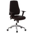 Siège de bureau de qualité professionnelle PRO-TEC 200 noir avec accoudoirs et pied en étoile argenté à roulettes de hjh OFFICE