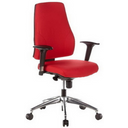Siège de bureau de qualité professionnelle PRO-TEC 200 rouge avec accoudoirs noirs et base brillante de hjh OFFICE