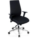 Siège de bureau de qualité professionnelle PRO-TEC 250 en noir avec accoudoirs et pied en étoile argenté à roulettes de hjh OFFICE