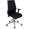 Siège de bureau de qualité professionnelle PRO-TEC 250 en noir avec accoudoirs et pied en étoile argenté à roulettes de hjh OFFICE