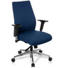 Siège de bureau de qualité professionnelle PRO-TEC 250 avec revêtement en tissu bleu foncé et piètement argenté de hjh OFFICE