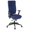 Siège de bureau de qualité professionnelle PRO-TEC 300 avec revêtement en tissu bleu foncé, accoudoirs et base à roulettes de hjh OFFICE