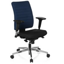 Siège de bureau de qualité professionnelle PRO-TEC 350 en bleu et noir avec accoudoirs et piètement en aluminium de hjh OFFICE