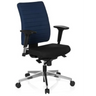 Siège de bureau de qualité professionnelle PRO-TEC 350 en bleu et noir avec accoudoirs et piètement en aluminium de hjh OFFICE