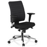 Siège de bureau de qualité professionnelle PRO-TEC 350 avec revêtement noir, accoudoirs et piètement argenté de hjh OFFICE