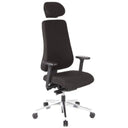 Siège de bureau de qualité professionnelle PRO-TEC 400 avec revêtement en tissu noir, appuie-tête et piètement poli de hjh OFFICE