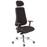 Siège de bureau de qualité professionnelle PRO-TEC 400 avec revêtement en tissu noir, appuie-tête et piètement poli de hjh OFFICE