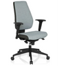Siège de bureau de qualité professionnelle PRO-TEC 500 avec revêtement gris, accoudoirs noirs et base à roulettes de hjh OFFICE