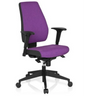 Siège de bureau de qualité professionnelle PRO-TEC 500 avec revêtement en tissu violet, accoudoirs noirs et base à roulettes de hjh OFFICE