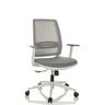 Siège de bureau à domicile PROFONDO ECO W gris avec dossier en maille et pied en étoile blanc de hjh OFFICE