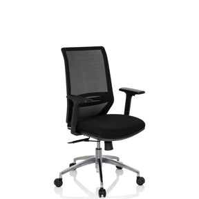 Siège de bureau de qualité professionnelle PROFONDO noir avec dossier en maille et étoile polie de hjh OFFICE