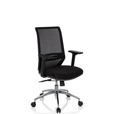 Siège de bureau de qualité professionnelle PROFONDO noir avec dossier en maille et étoile polie de hjh OFFICE