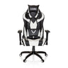 Fauteuil Gamer PROMOTER I en combinaison de couleurs noir et blanc avec coussins de cou et lombaire de hjh OFFICE