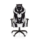 Fauteuil Gamer PROMOTER II en combinaison de couleurs noir et blanc avec appuie-tête et coussin lombaire de hjh OFFICE