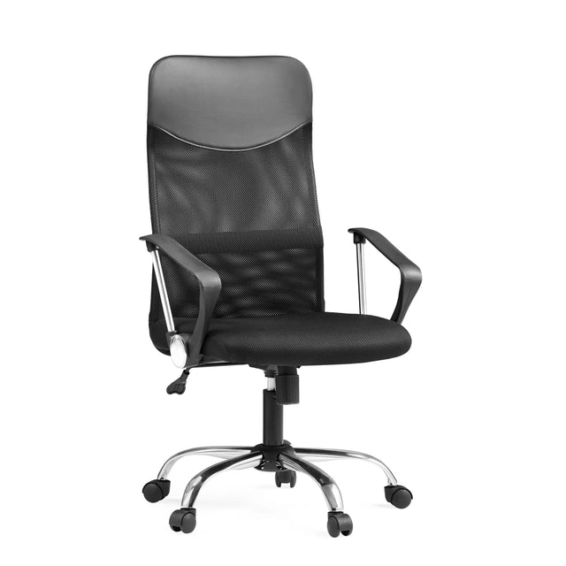 Siège de direction pour bureau à domicile PURE NET noir avec dossier en maille et pied chromé de hjh OFFICE