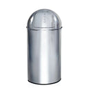 Poubelle PUSH 50L en chrome brillant avec couvercle push de hjh OFFICE