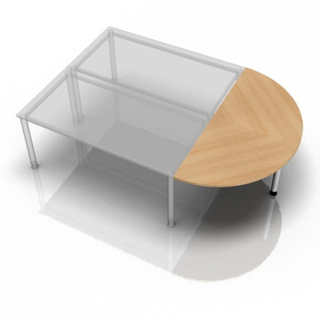 Table d'appoint QA60 / QA80 / QA160 aspect chêne avec plateau semi-circulaire de hjh OFFICE PRO