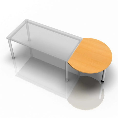 Table d'appoint QA60 / QA80 / QA160 avec un plateau semi-circulaire aspect hêtre de hjh OFFICE PRO