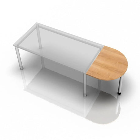 Table d'appoint QA60 / QA80 / QA160 avec un plateau semi-circulaire aspect noyer de hjh OFFICE PRO