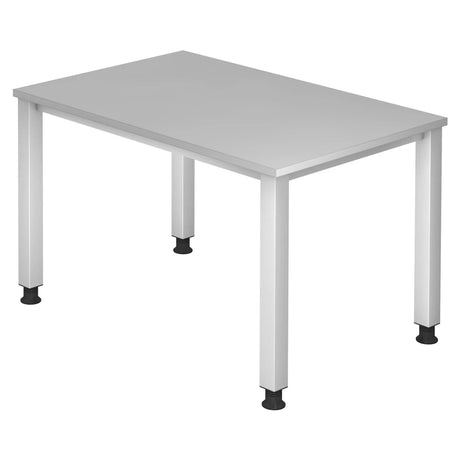 Bureau gris QUEO 12 S avec quatre pieds et pieds réglables en hauteur de hjh OFFICE PRO