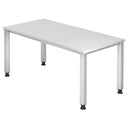 Bureau blanc QUEO 16 S avec plateau rectangulaire et quatre pieds de hjh OFFICE PRO