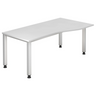 Bureau blanc QUEO 18 S avec pieds réglables en hauteur et un grand plan de travail de hjh OFFICE PRO