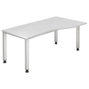 Bureau blanc QUEO 18 S avec pieds réglables en hauteur et un grand plan de travail de hjh OFFICE PRO